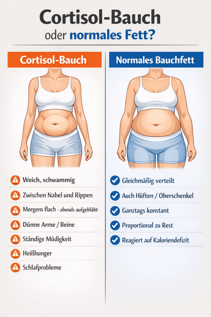 Cortisol Bauch oder normales Fett