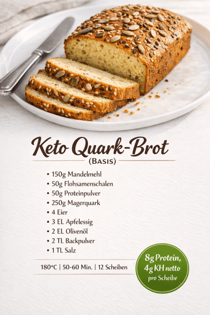Klassisches Keto Quark Brot