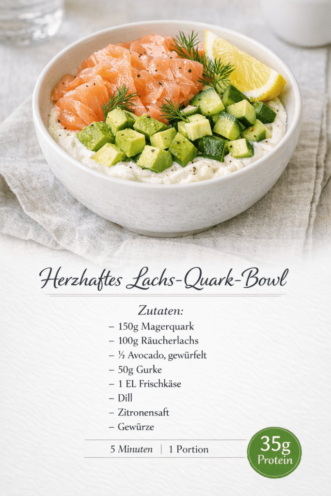 Herzhafte Lachs-Quark-Bowl