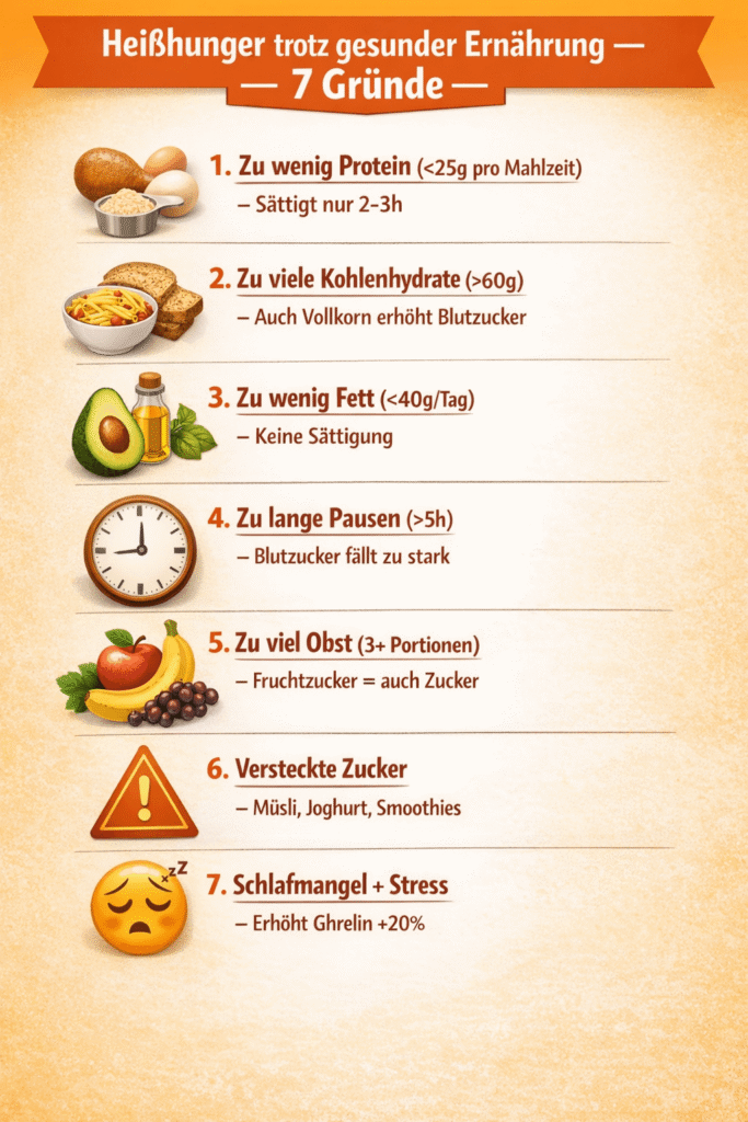 Heißhunger trotz gesunder Ernährung - 7 Gründe