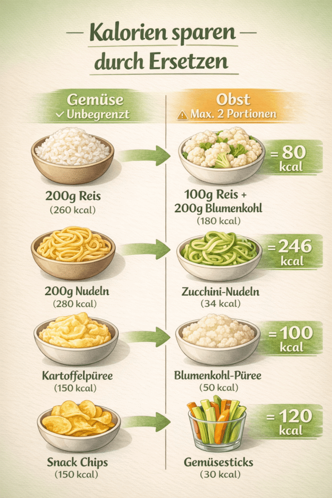 Kalorien sparen durch ersetzen
