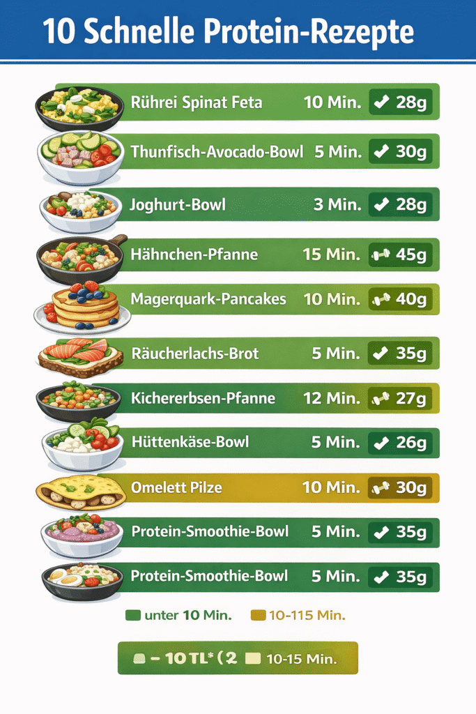 10 schnelle eiweißreiche Rezepte