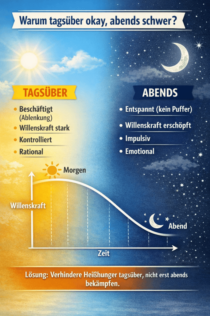Warum ist es tagsüber einfach, abends schwer