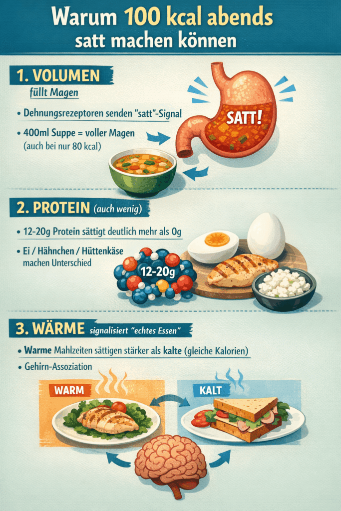 Warum abends 100kcal satt machen können