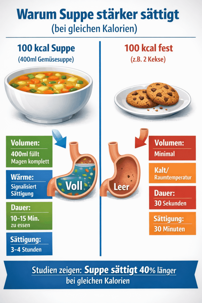 Warum Suppe besser sättigt