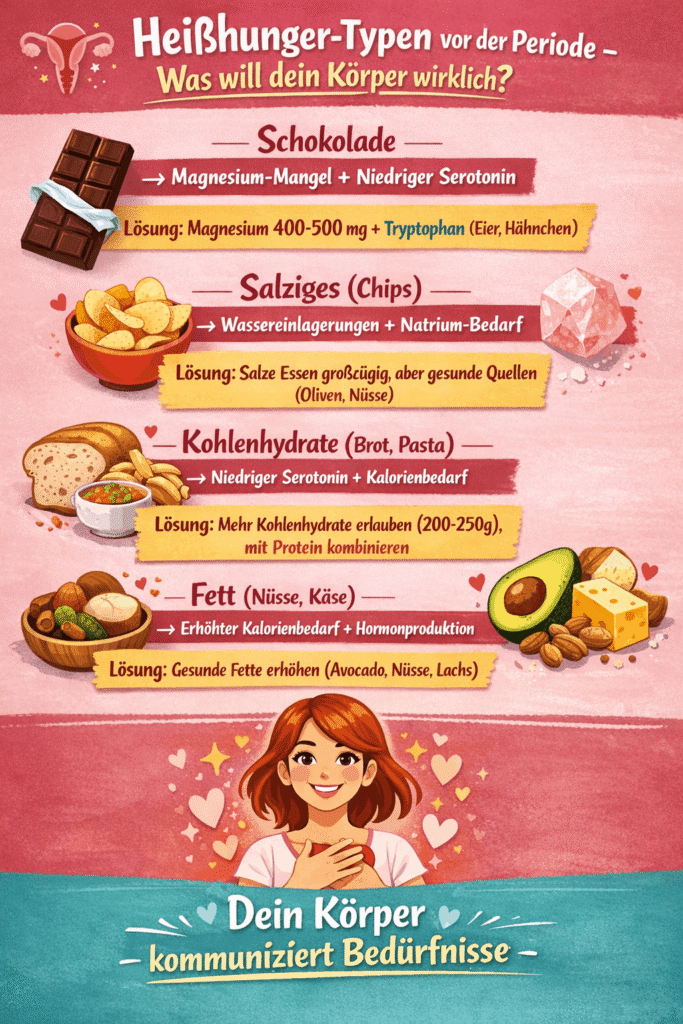 Heißhunger Typen vor der Periode