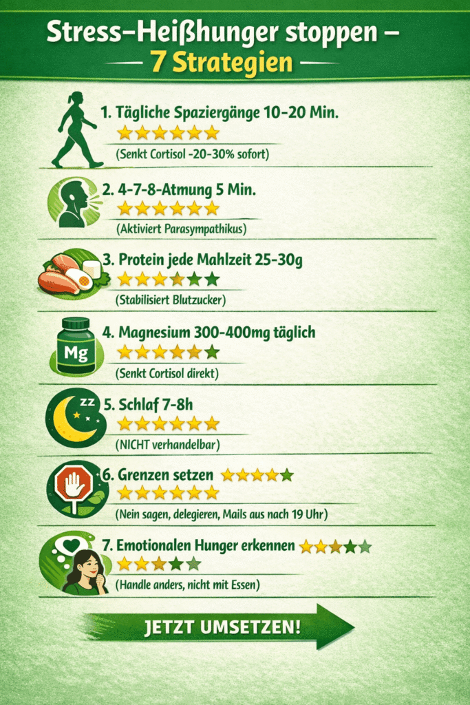 7 Strategien gegen Stress-Heißhunger