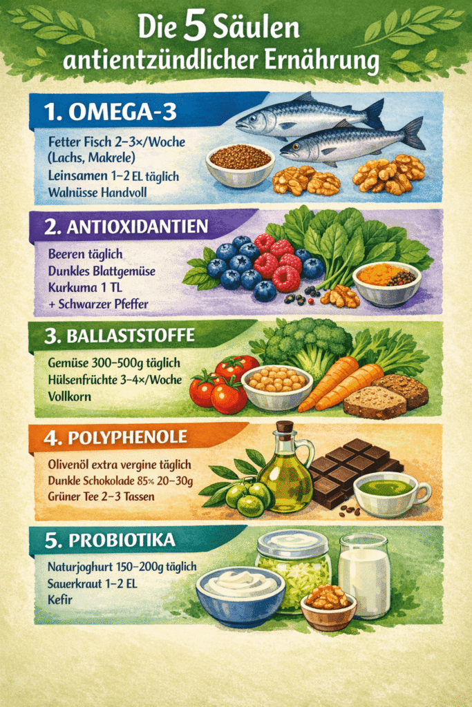 5 Säulen antientzündlicher Ernährung