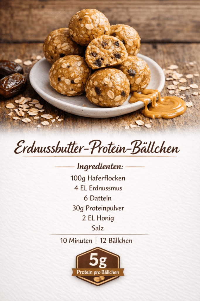 Erdnussbutter-Protein-Bällchen