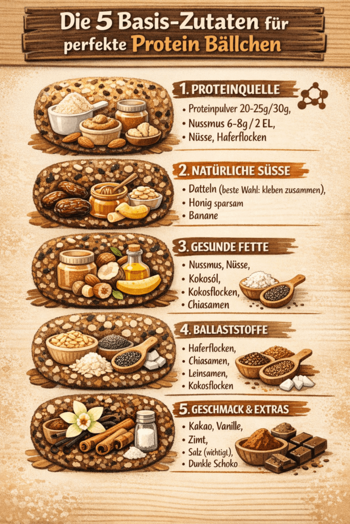 Die 5 Basis Zutaten für Protein-Bällchen