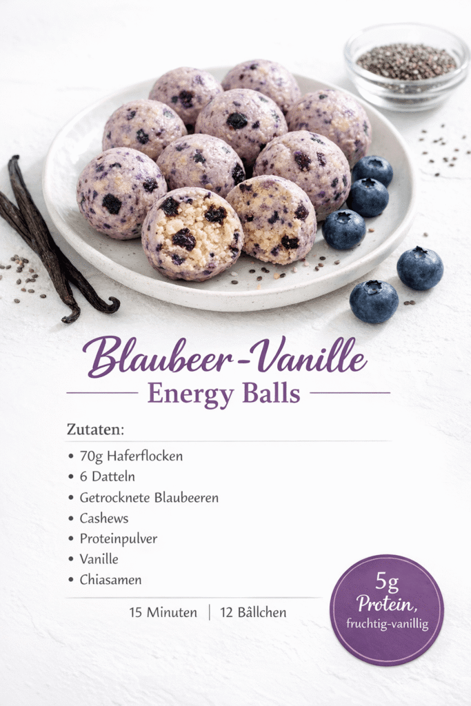 Blaubeer Vanille Energy Balls