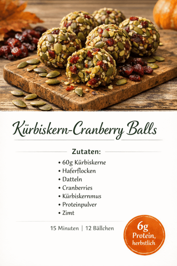Kürbiskern Cranberry Balls