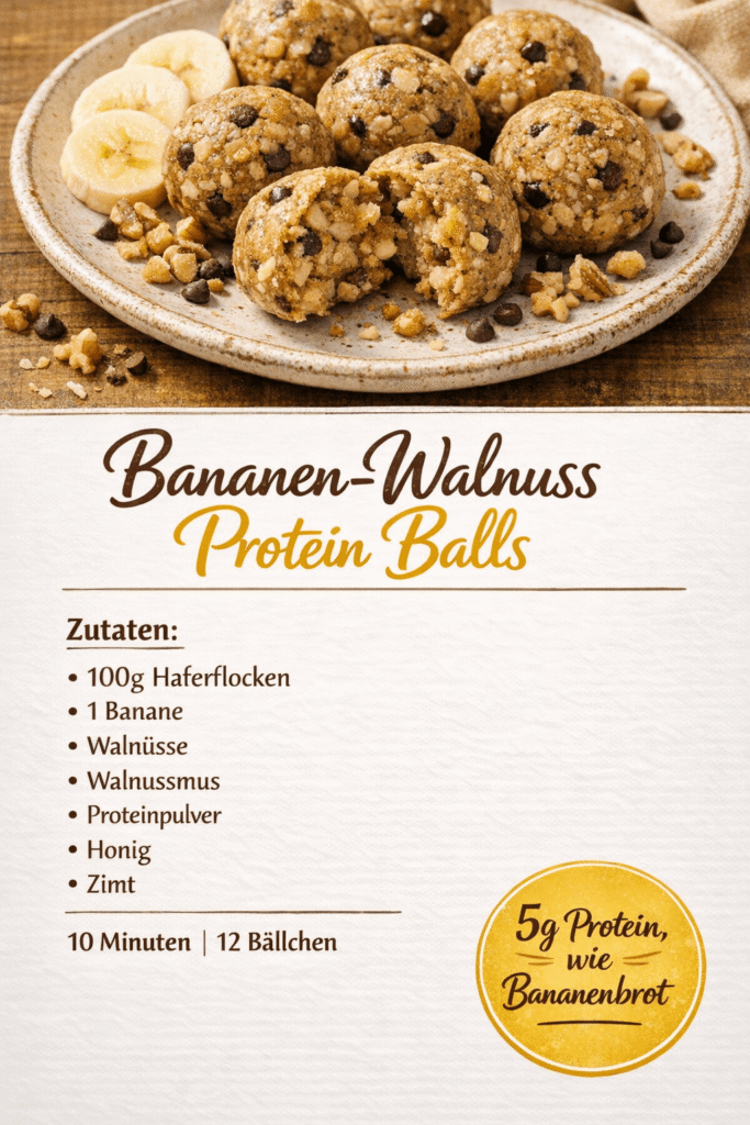 Bananen-Walnuss-Protein Balls