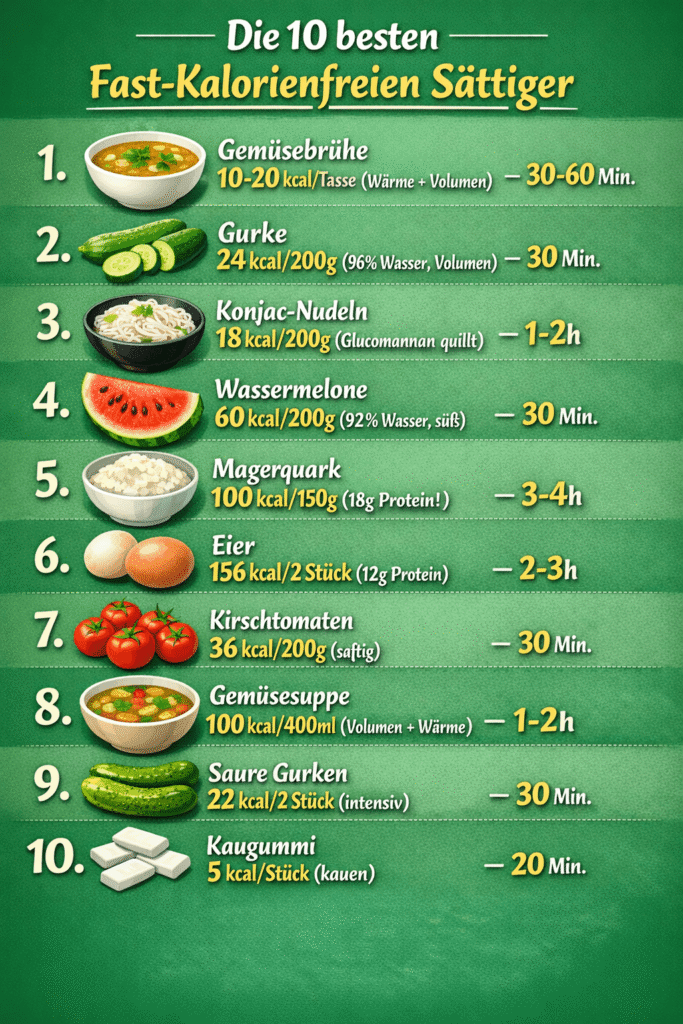 Die 10 besten fast kalorienfreien Lebensmittel