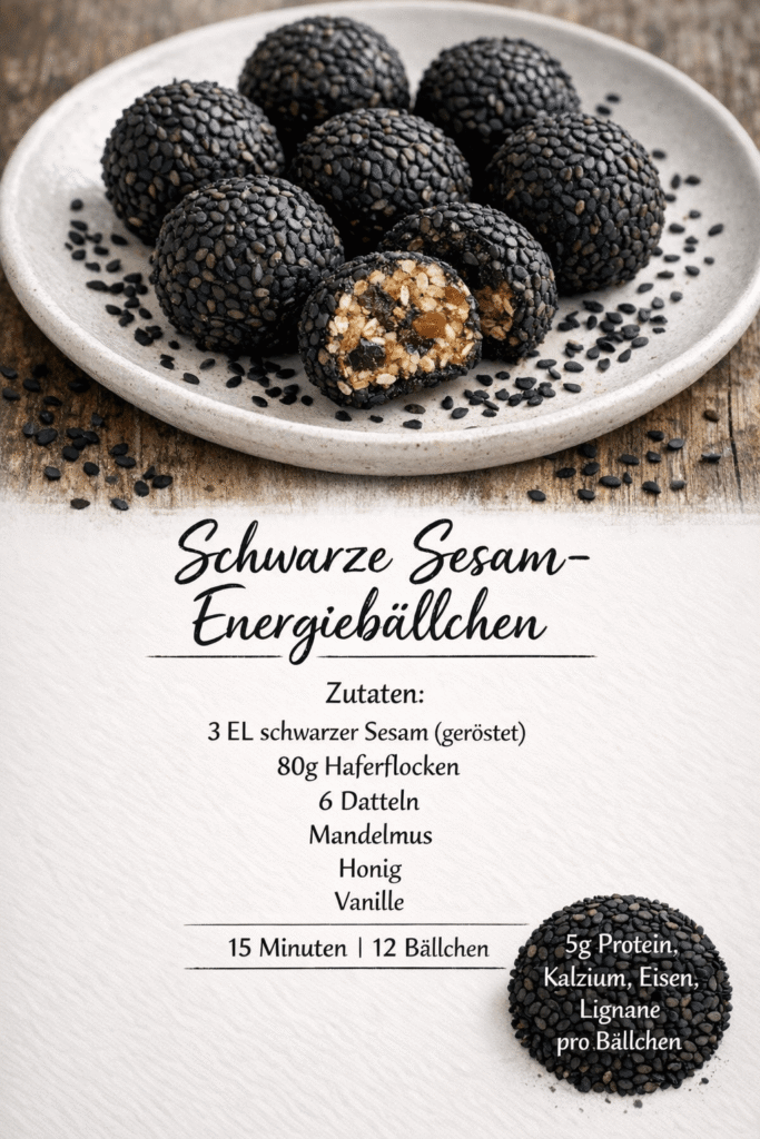 Schwarze Sesam Energiebällchen