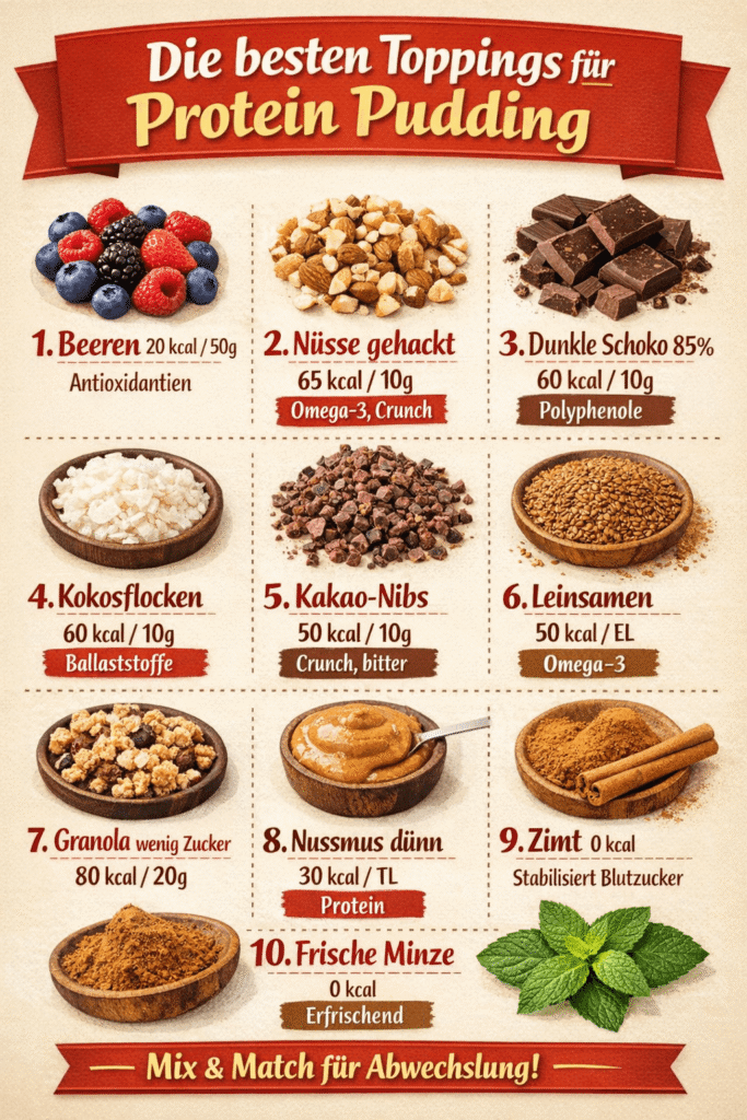 Die besten Toppings für Protein Pudding
