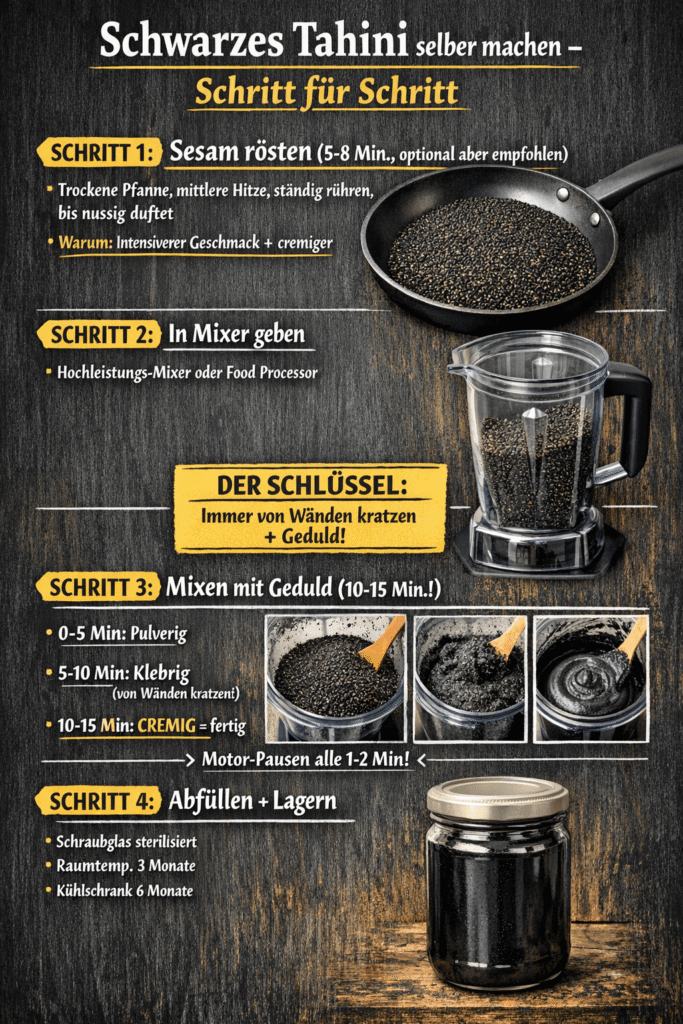 Schwarzes Sesammus selber herstellen