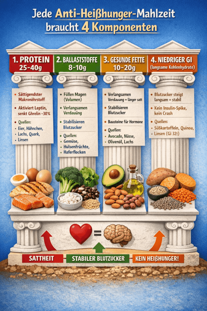 4 Säulen gegen Heißhunger