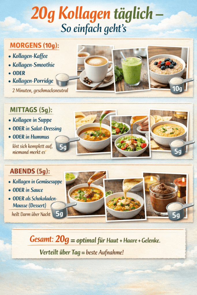 Kollagen in den Alltag integrieren