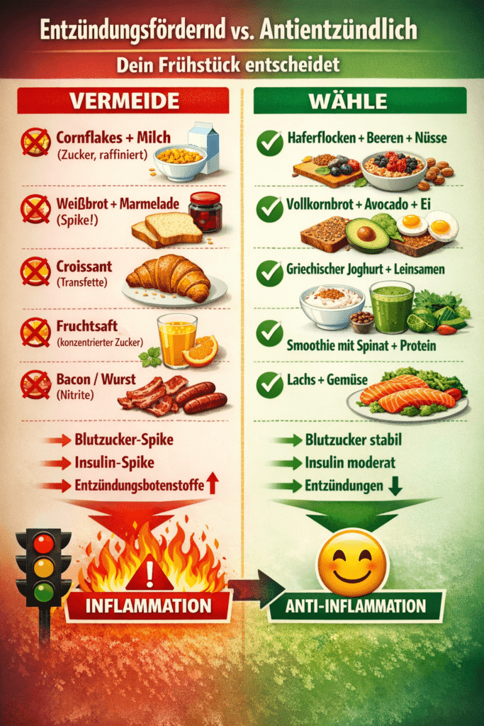 Antientzündlich vs. entzündlich, das Frühstück entscheidet