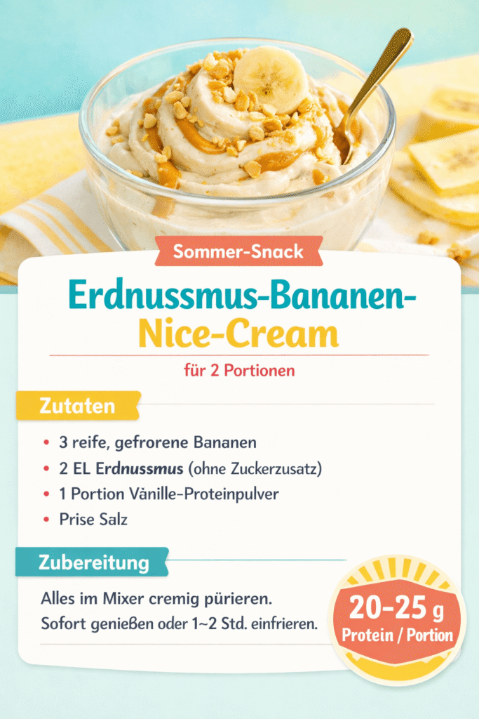 Erdnussmus Bananen Nice Cream