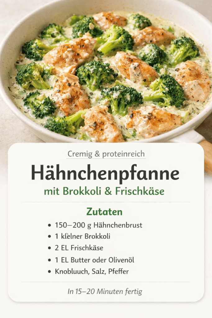 Hähnchenpfanne mit Brokkoli & Frischkäse