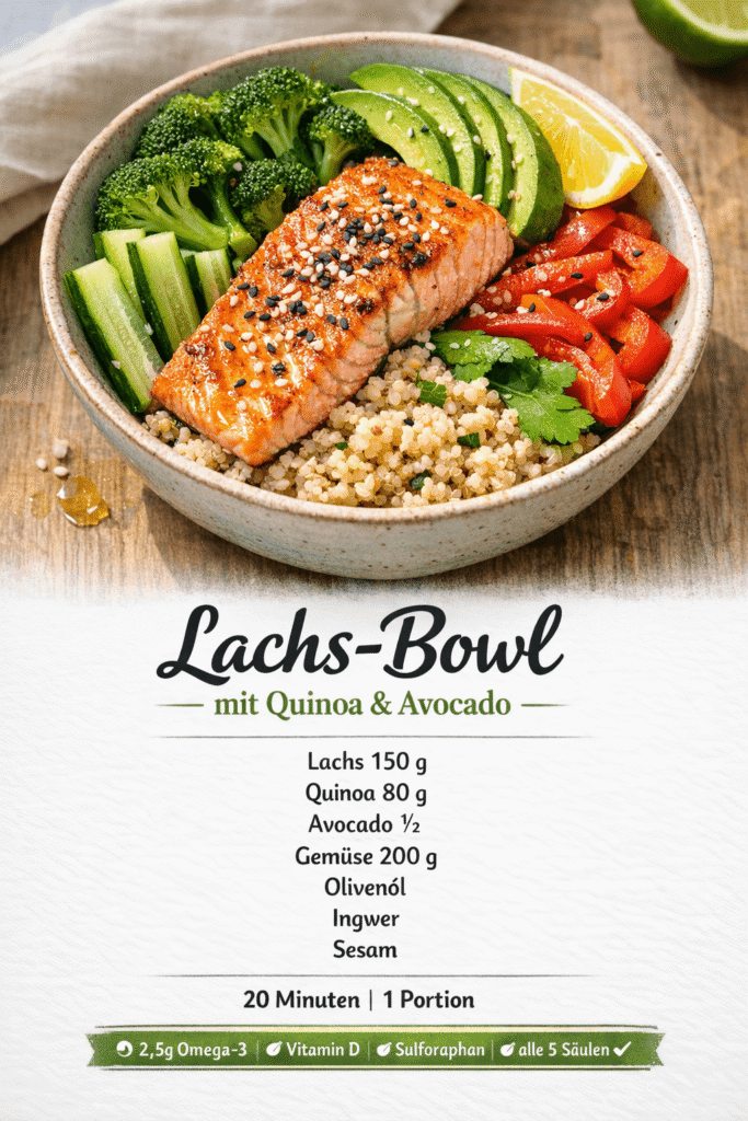 Lachs-Bowl mit Quinoa und Avocado