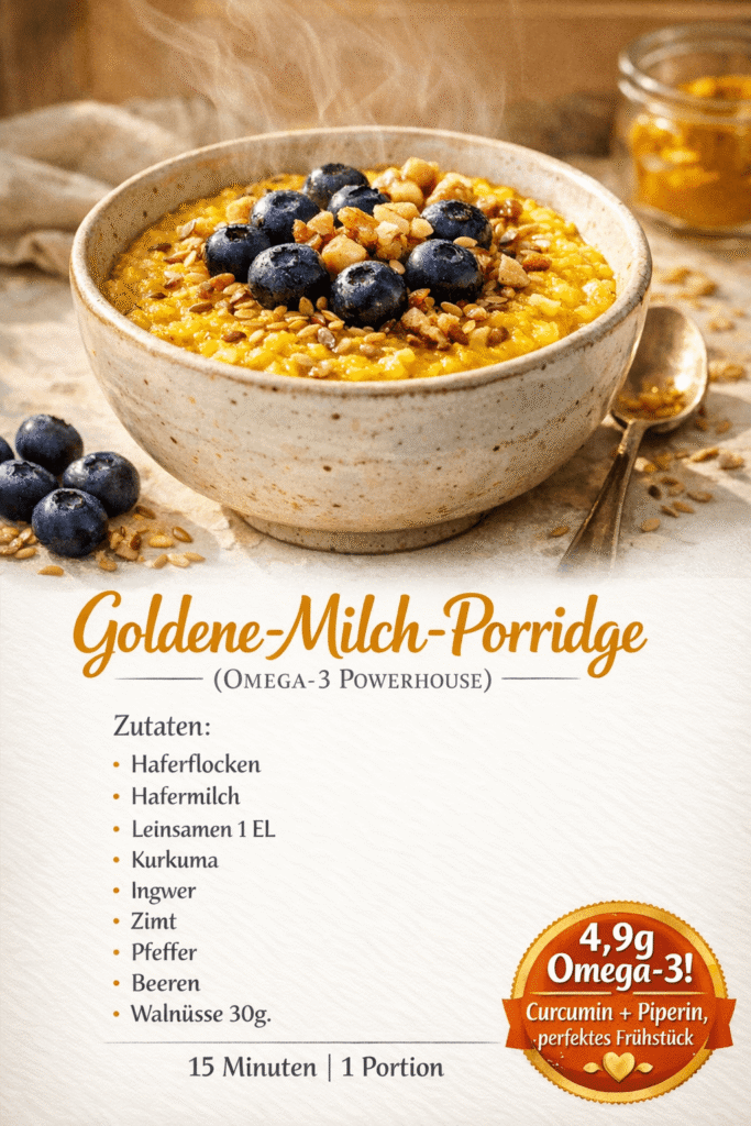 Rezeptkarte Goldene Milch Porridge