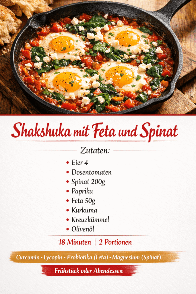 Shakshuka mit Feta und Spinat