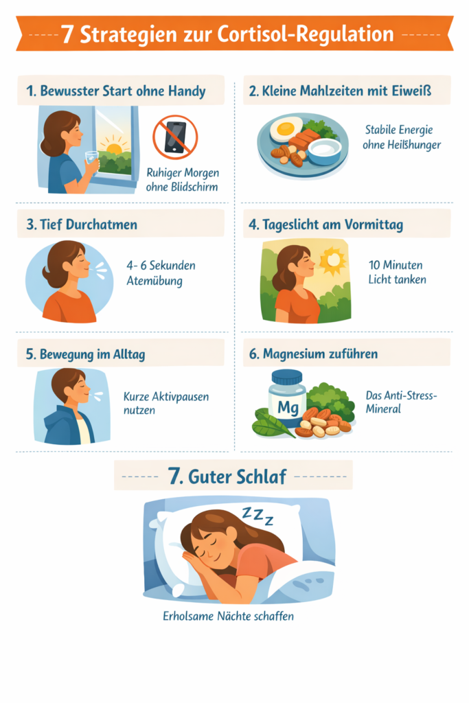 7 Strategien zur Cortisol Regulation