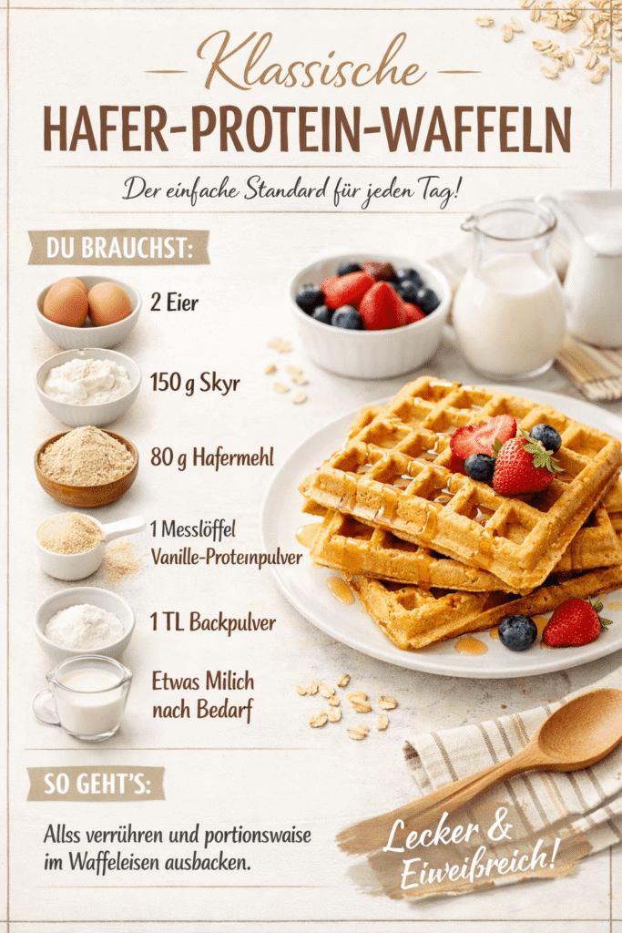 Klassische Hafer Protein Waffeln