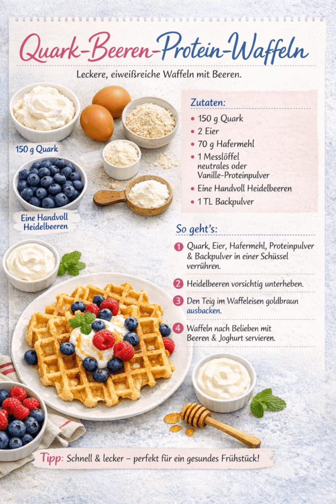 Quark Beeren Protein Waffeln