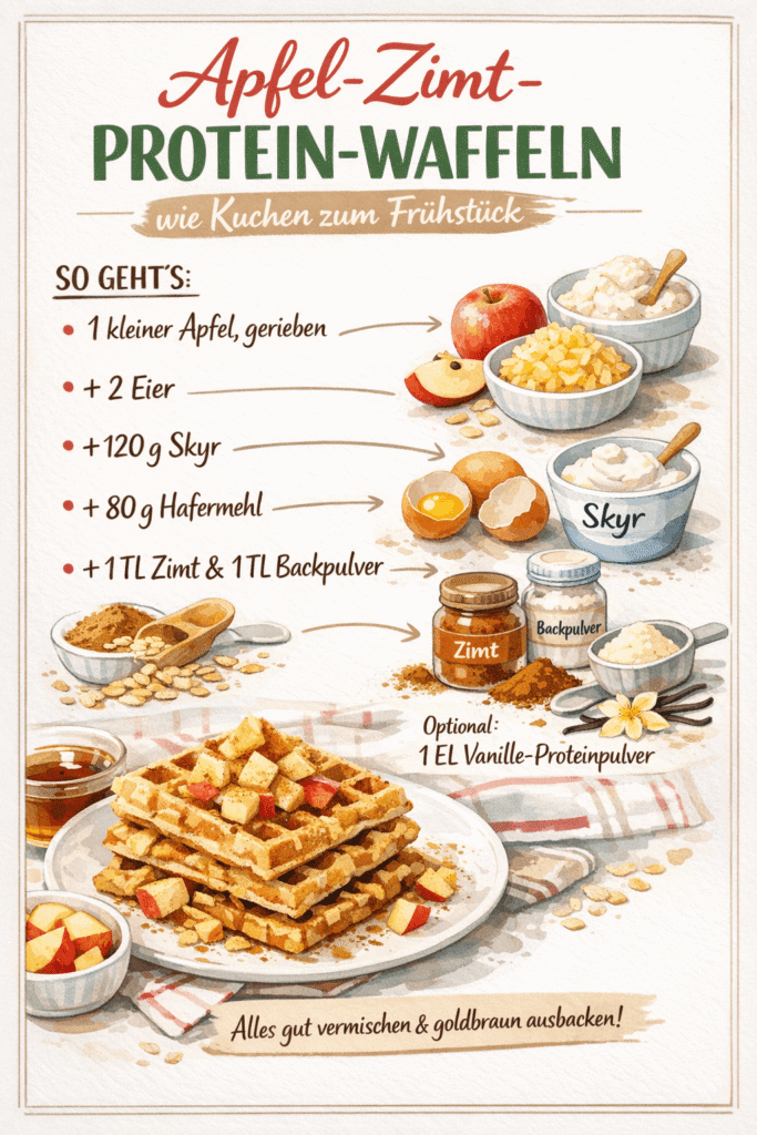Apfel Zimt Protein Waffeln