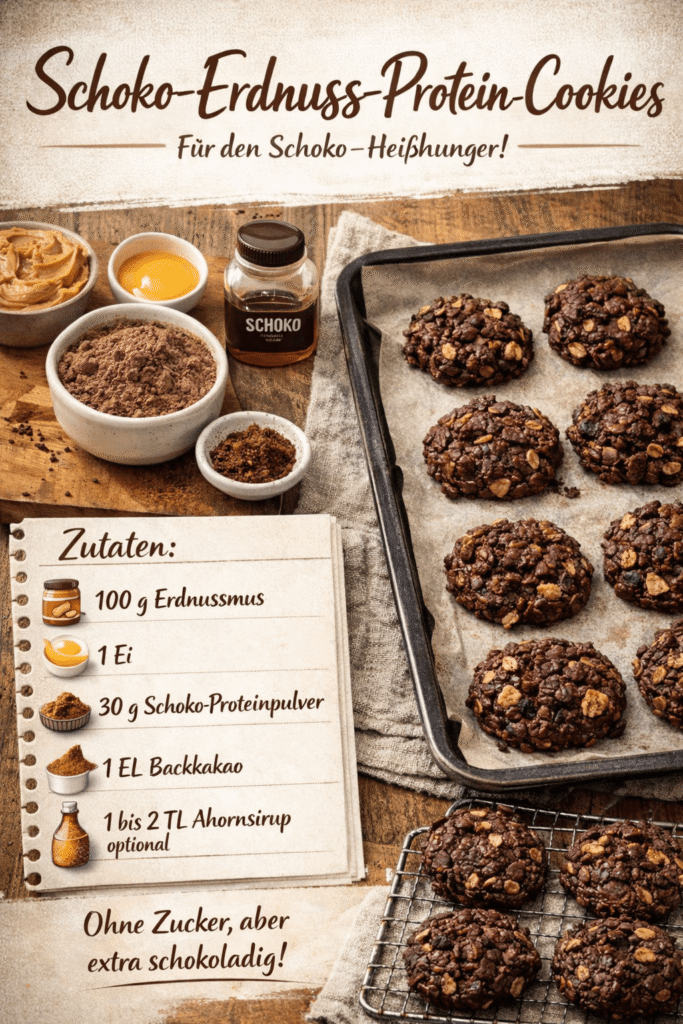 Schoko Erdnuss Protein Cookies