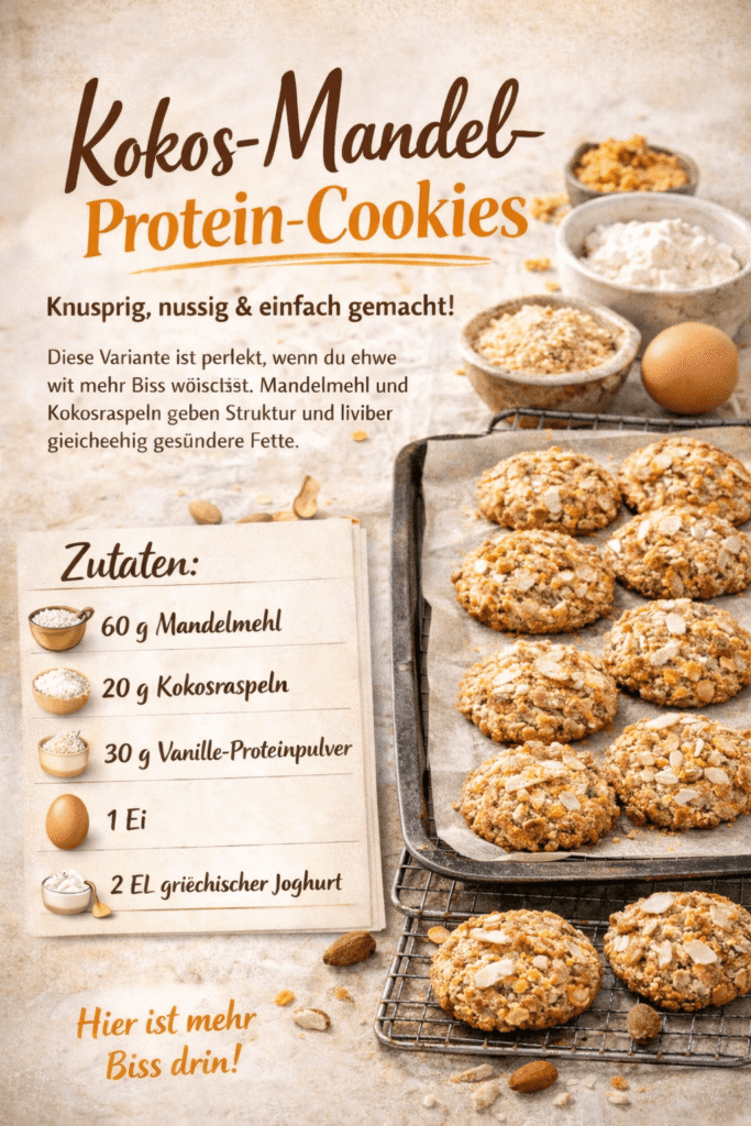 Kokos-Mandel Protein Cookies