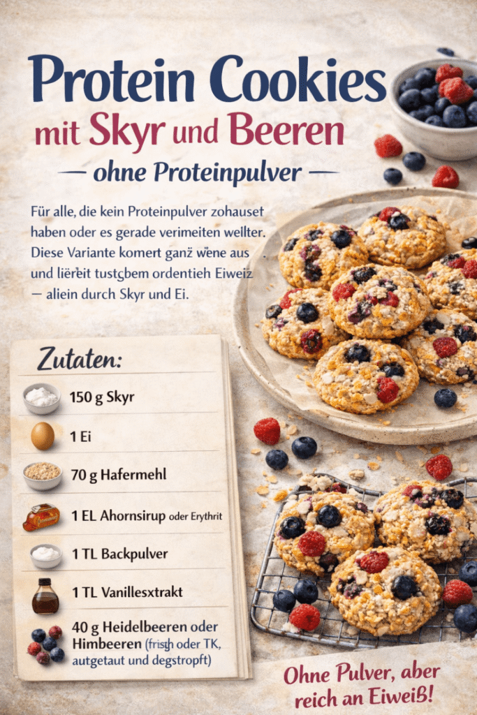 Protein Cookies mit Skyr und Beeren
