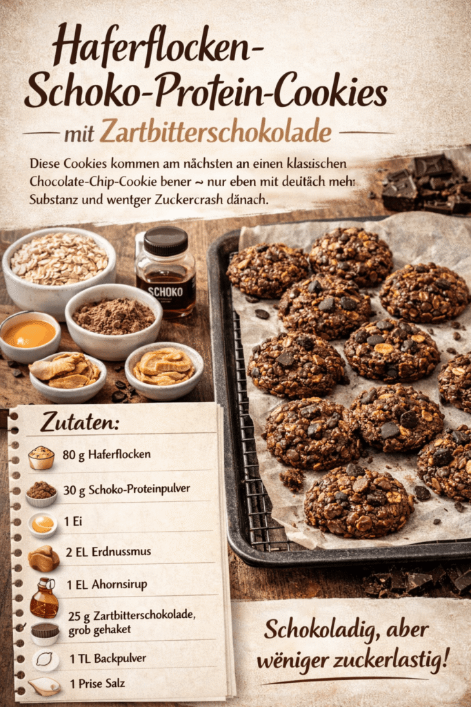 Haferflocken Schoko Protein Cookies