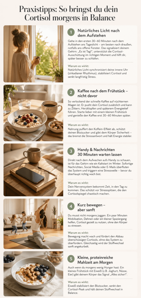 5 Schritte Morgenroutine für optimalen Cortisolspiegel