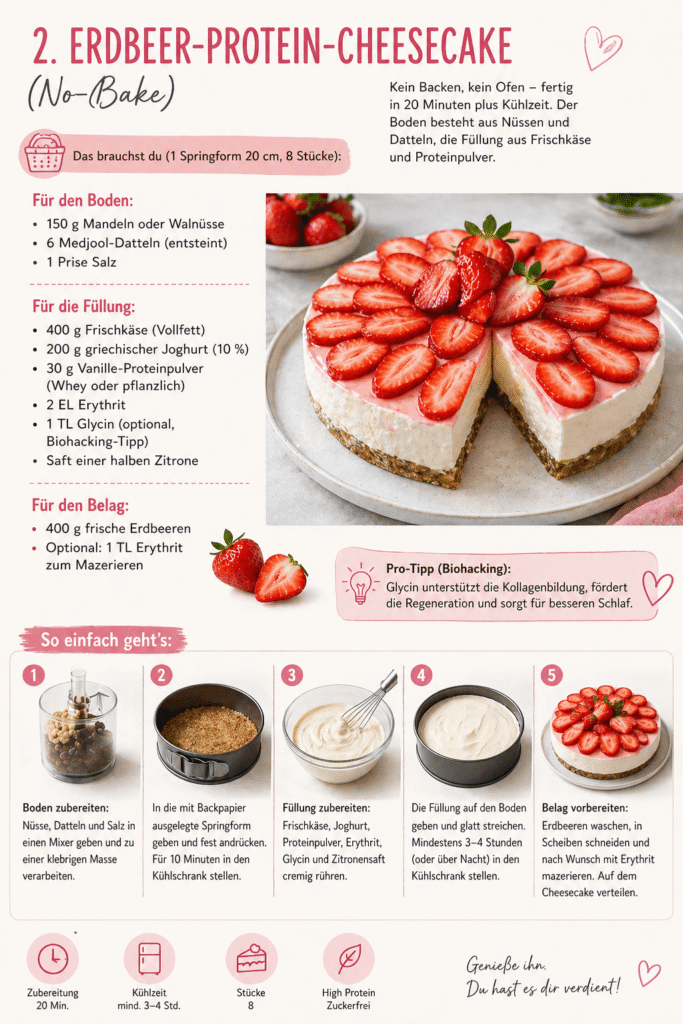 Erdbeer-Protein-Cheescake