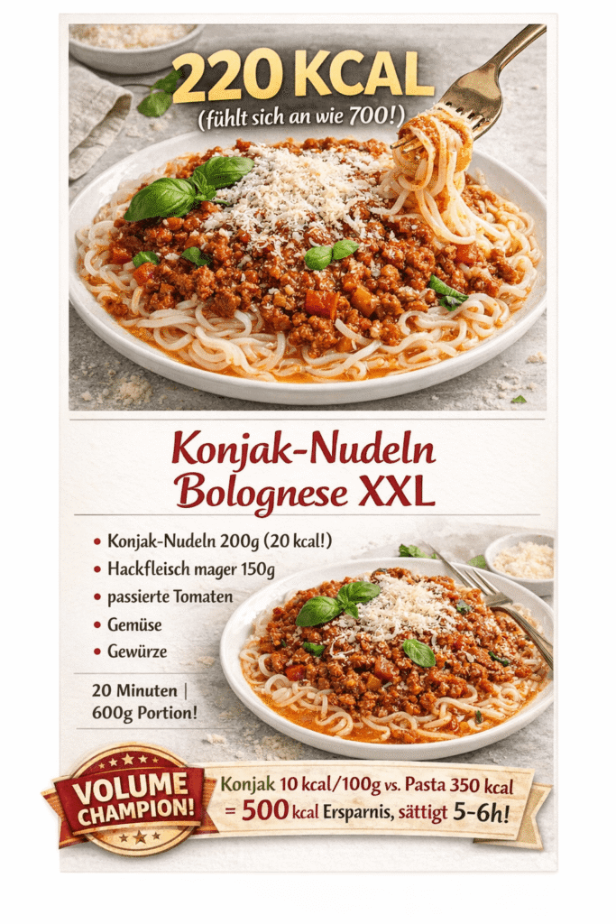 Konjak Nudeln Bolognese