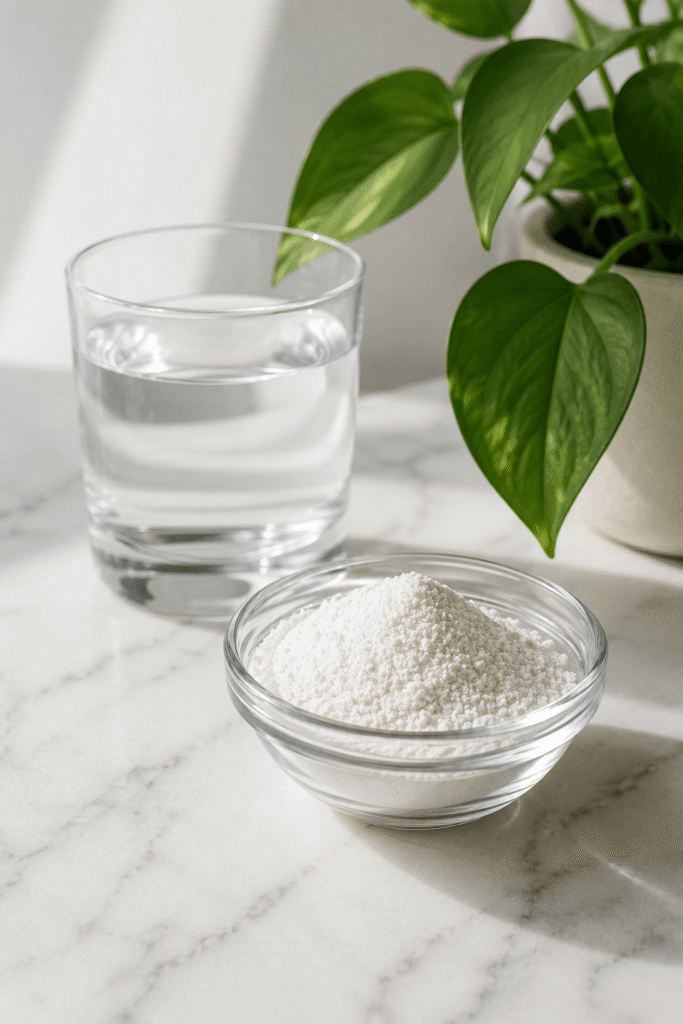 Glas Wasser mit Kreatin