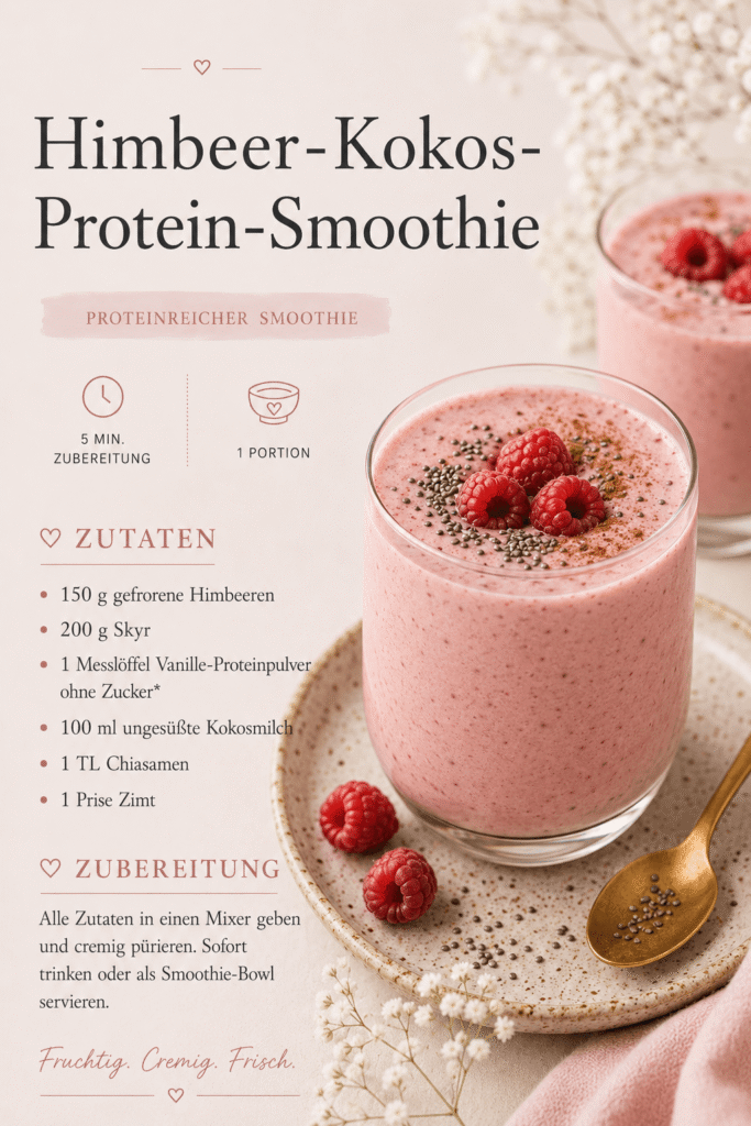 himbeer kokos protein smoothie